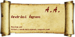 Andrási Ágnes névjegykártya
