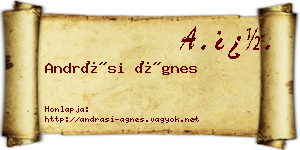 Andrási Ágnes névjegykártya